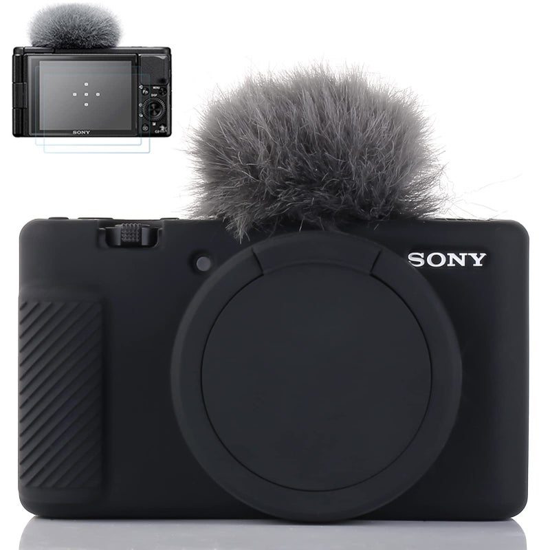 يساو حافظة كاميرا لسوني ZV-1 ZV1 حافظة كاميرا رقمية مضادة للخدش حافظة كاميرا DSLR ناعمة مع واقي شاشة ZV1 لسوني ZV-1 (أسود) - Image 1